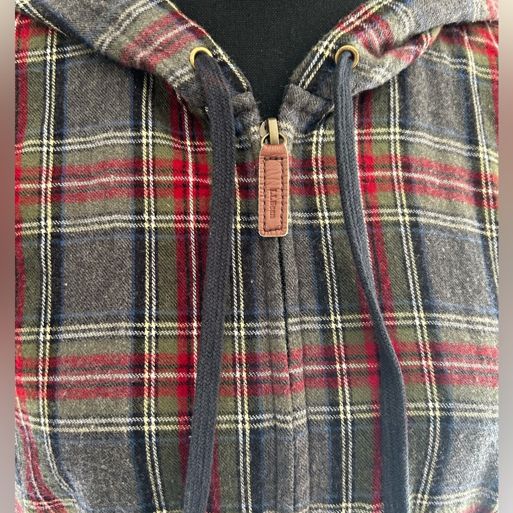 L.L. Bean Women's Scotch Plaid Flannel Shirt, Relaxed Zip Hoodie